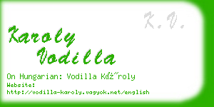 karoly vodilla business card